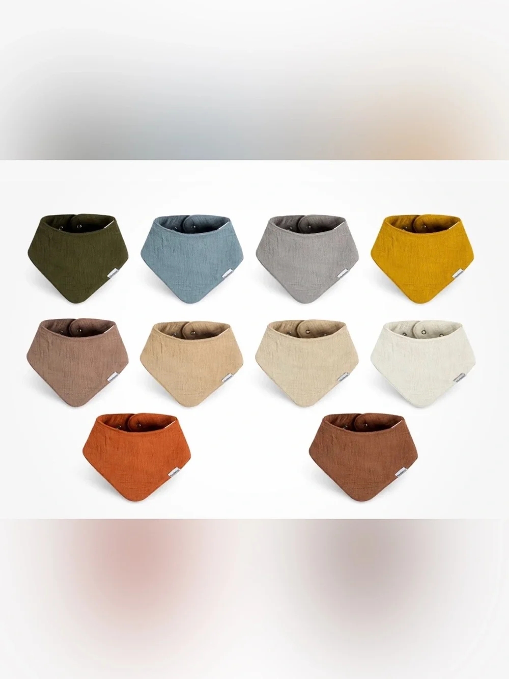 BRAND NEW Gerber Muslin Baby Bandana Bibs 10 Pack Unisex Neutral Drool Newborn